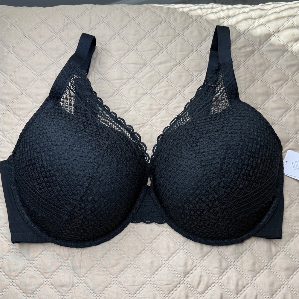 NWT Auden Lace Push-Up Confort Wire Plunge Bra